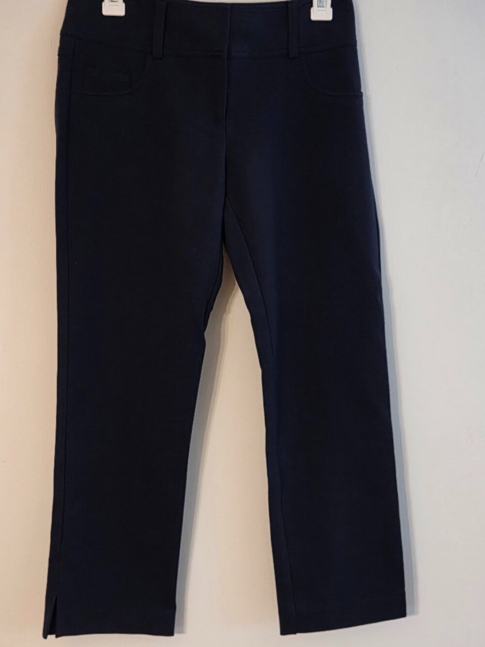 Cache Contour Collection Blue Knit Capri Pants